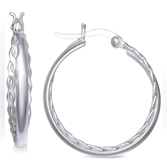 Giani Bernini 925 Sterling Silver Crossover SmallHoop Earrings NWT - Picture 1 of 2